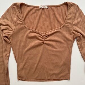peach long sleeve top